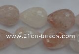 CPQ76 15.5 inches 15*20mm faceted teardrop natural pink quartz beads