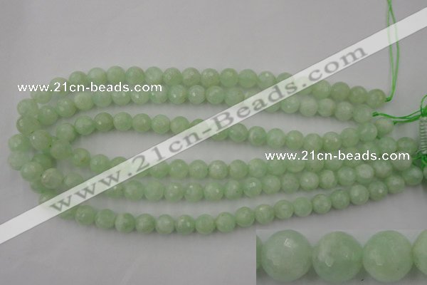 CPR113 15.5 inches 10mm faceted round natural prehnite beads wholesale