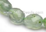 CPR24 A grade 11*15mm faceted pebble shape natural Prehnite bead