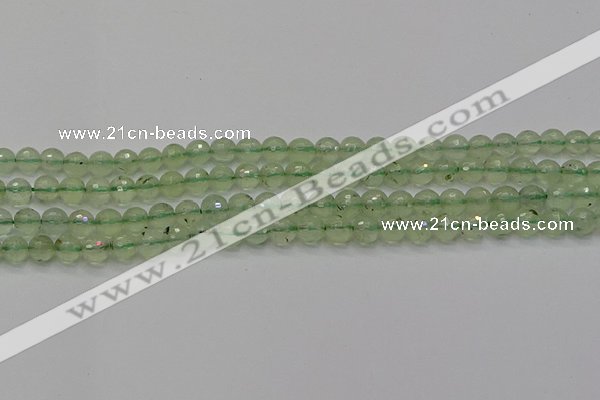 CPR333 15.5 inches 6mm faceted round natural prehnite beads