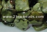 CPS21 15.5 inches 15*15mm rhombic green peacock stone beads wholesale