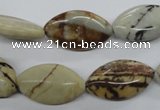 CPT02 15.5 inches 12*20mm marquise zebra picture jasper gemstone beads