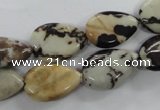 CPT04 15.5 inches 13*18mm flat teardrop zebra picture jasper beads
