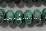 CPT226 15.5 inches 10*18mm faceted rondelle green picture jasper beads