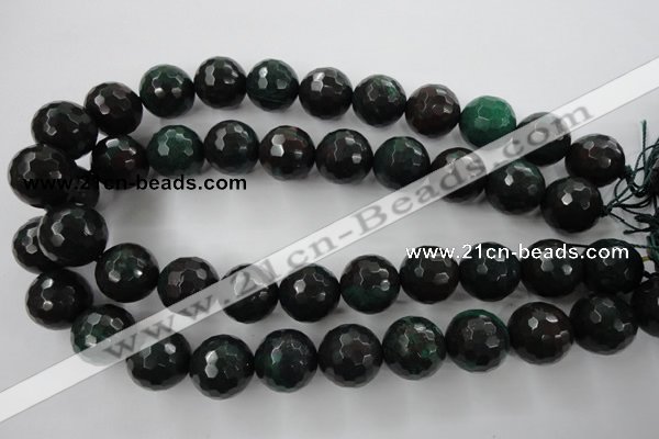 CPT407 15.5 inches 18mm faceted round green picture jasper beads