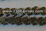 CPY330 15.5 inches 6*6mm heart pyrite gemstone beads wholesale