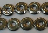 CPY338 15.5 inches 16mm donut pyrite gemstone beads wholesale