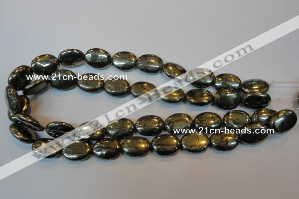 CPY34 16 inches 15*20mm oval pyrite gemstone beads wholesale