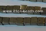 CPY352 15.5 inches 8*8mm cube pyrite gemstone beads wholesale