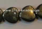 CPY54 16 inches 16*16mm heart pyrite gemstone beads wholesale