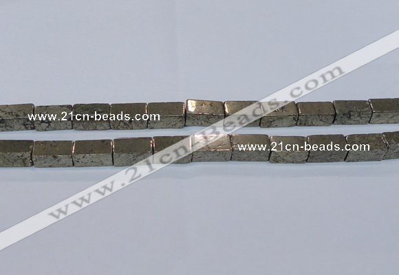 CPY594 15.5 inches 10*20mm cuboid pyrite gemstone beads