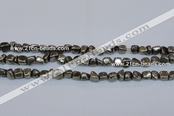 CPY622 15.5 inches 5*8mm - 6*10mm nuggets pyrite gemstone beads