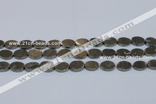 CPY643 15.5 inches 12*16mm oval pyrite gemstone beads wholesale