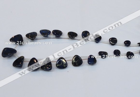 CPY799 Top drilled 6*8mm - 16*18mm freeform pyrite gemstone beads