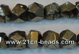 CPY80 15.5 inches 12mm faceted nuggets pyrite gemstone beads