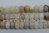 CRB06 15.5 inches 5*8mm rondelle bamboo leaf agate beads