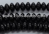 CRB09 15.5 inches 6*10mm rondelle black agate gemstone beads