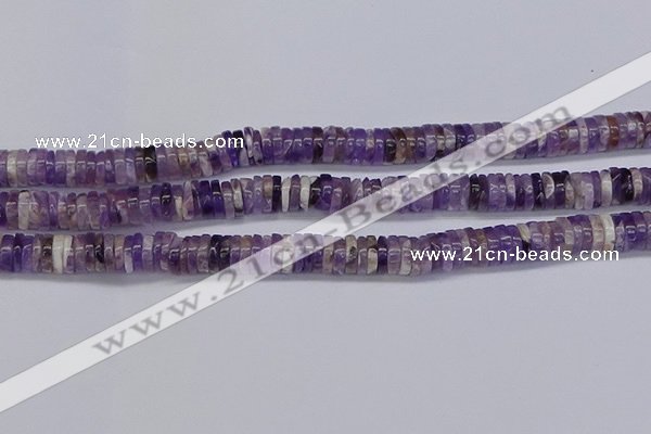 CRB1008 15.5 inches 2*7mm heishi dogtooth amethyst beads wholesale