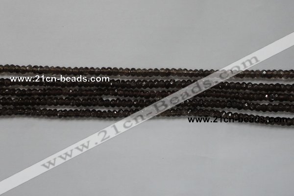 CRB103 15.5 inches 2.5*4mm faceted rondelle smoky quartz beads