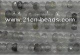 CRB105 15.5 inches 2.5*4mm faceted rondelle cloudy quartz beads