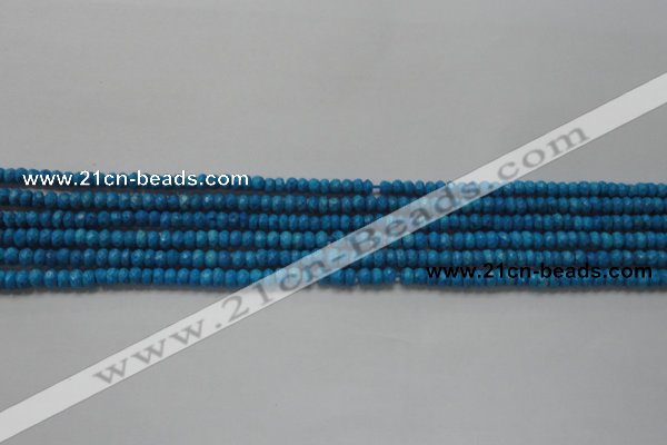 CRB107 15.5 inches 2.5*4mm faceted rondelle dyed turquoise beads