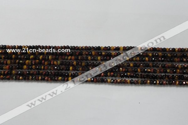 CRB108 15.5 inches 2.5*4mm faceted rondelle red & yellow tiger eye beads
