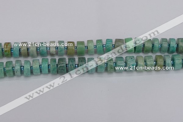 CRB1233 15.5 inches 6*12mm tyre amazonite gemstone beads