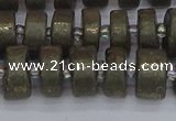 CRB1261 15.5 inches 6*12mm tyre matte pyrite gemstone beads