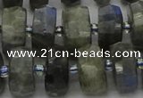 CRB1303 15.5 inches 7*14mm faceted rondelle labradorite beads