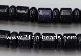 CRB132 15.5 inches 6*12mm & 10*12mm rondelle blue goldstone beads
