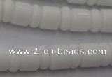 CRB133 15.5 inches 6*12mm & 10*12mm rondelle white porcelain beads