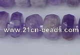 CRB1332 15.5 inches 6*12mm faceted rondelle lavender amethyst beads