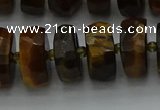 CRB1433 15.5 inches 7*14mm faceted rondelle yellow tiger eye beads
