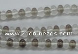CRB17 15.5 inches 4*6mm rondelle white crystal & smoky quartz beads