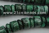 CRB175 15.5 inches 4*12mm – 8*12mm rondelle green picture jasper beads