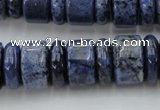 CRB187 15.5 inches 6*16mm – 10*16mm rondelle blue dumortierite beads