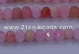 CRB1876 15.5 inches 2.5*4mm faceted rondelle pink opal beads