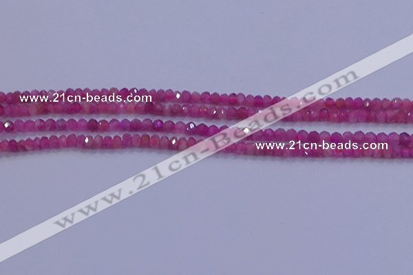 CRB1878 15.5 inches 2*3mm faceted rondelle red tourmaline beads