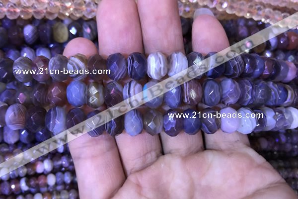 CRB1996 15.5 inches 7*10mm faceted rondelle Botswana agate beads