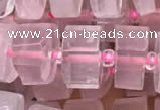 CRB2005 15.5 inches 7mm - 8mm faceted tyre rose quartz beads