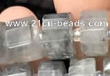 CRB2027 15.5 inches 11mm - 12mm faceted tyre cloudy quartz beads
