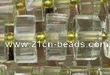 CRB2031 15.5 inches 9mm - 10mm faceted tyre lemon quartz beads