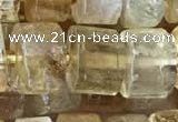CRB2037 15.5 inches 11mm - 12mm faceted tyre citrine gemstone beads