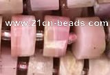 CRB2075 15.5 inches 7mm - 8mm faceted tyre pink opal beads