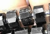 CRB2100 15.5 inches 7mm - 8mm faceted tyre black tourmaline beads