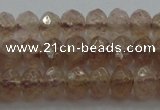 CRB211 15.5 inches 3*4mm faceted rondelle strawberry quartz beads