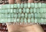 CRB2165 15.5 inches 8mm - 9mm faceted tyre light prehnite beads