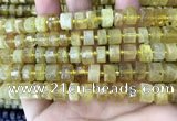 CRB2170 15.5 inches 8mm - 9mm faceted tyre yellow opal beads