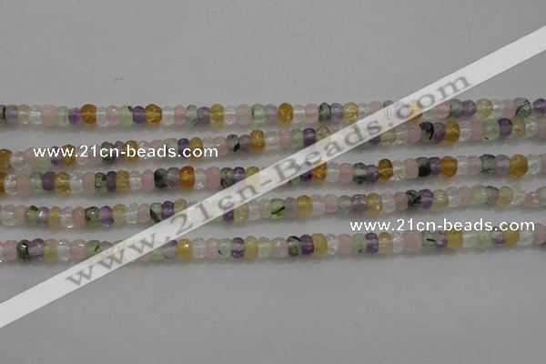 CRB222 15.5 inches 2.5*4mm faceted rondelle mixed quartz beads