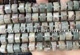 CRB2304 15.5 inches 13mm - 14mm faceted tyre ghost gemstone beads